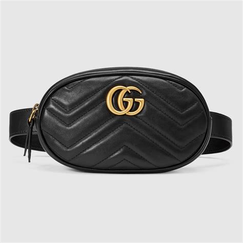 gucci gg marmont matelassé leather belt bag ราคา|GG Marmont belt bag in black leather .